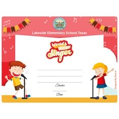 Singing Classroom Award Certificate